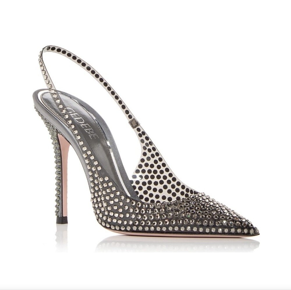 Gedebe stella Elegant Crystal Embellished Slingback Heels Size 39